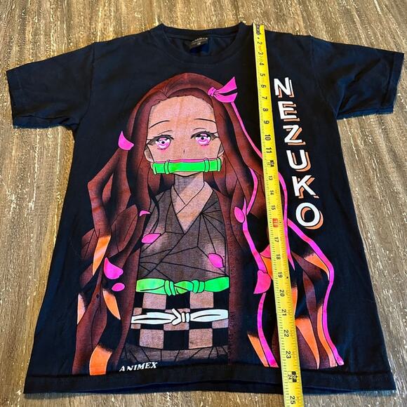 Nezuko Demon Slayer Anime Double Sided Graphic T-Shirt Black, Small - Picture 4 of 6